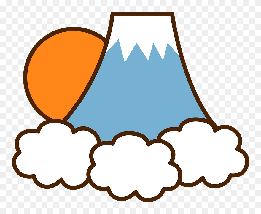 Mount Fuji Sunrise Clipart - あけまして おめでとう ござい ます スタンプ - Png Download
