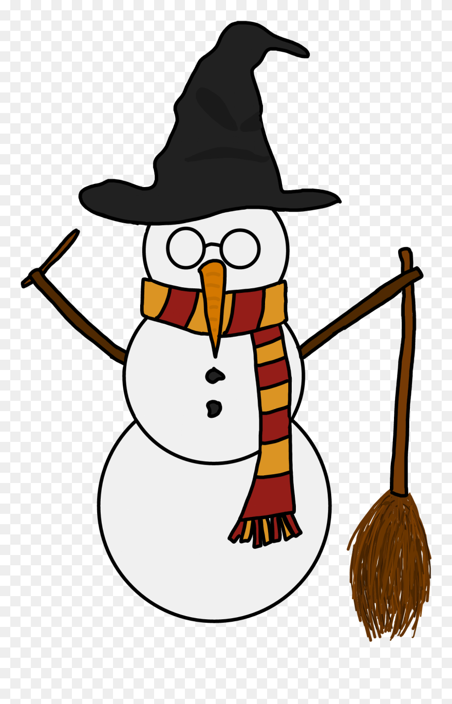 #jkrowling #harrypotter #christmas #snowman #wizard - Cartoon Clipart