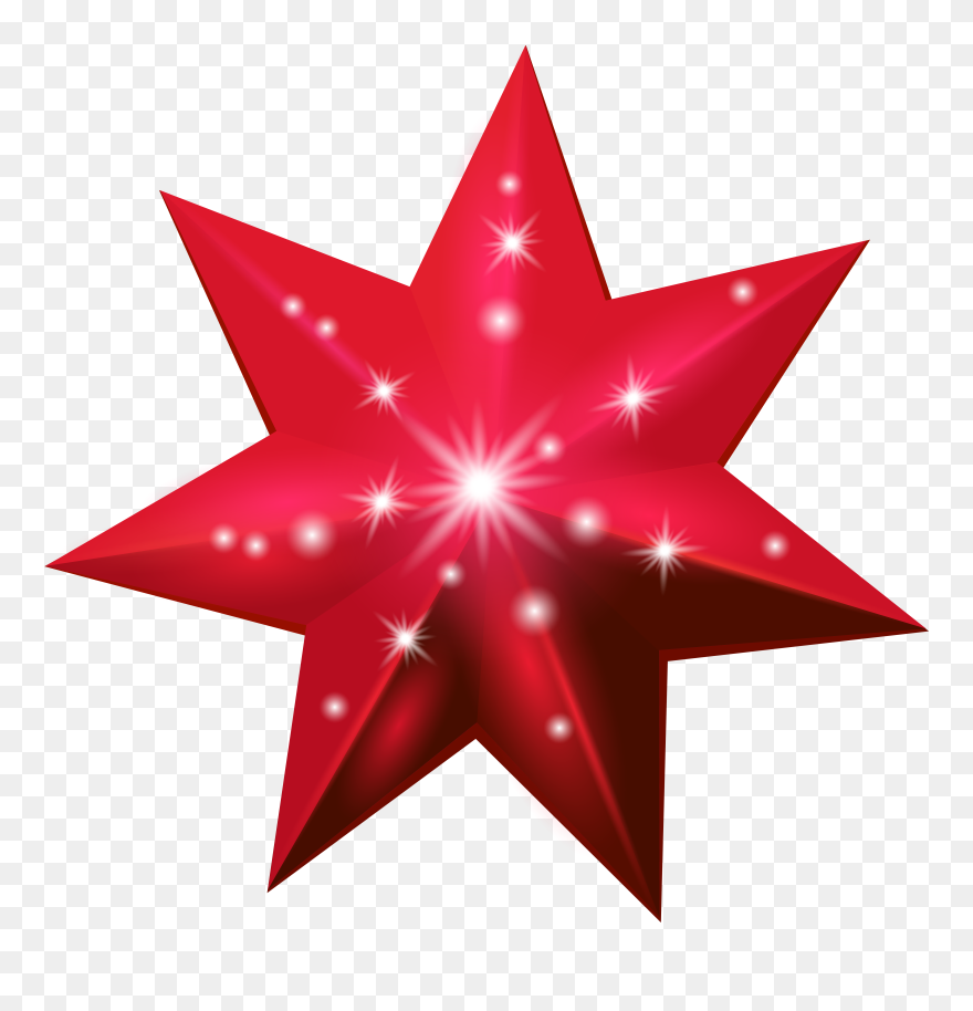 Gold Red Star Clipart Svg Library Red Star Deco Transparent - Red Star Clip Art - Png Download