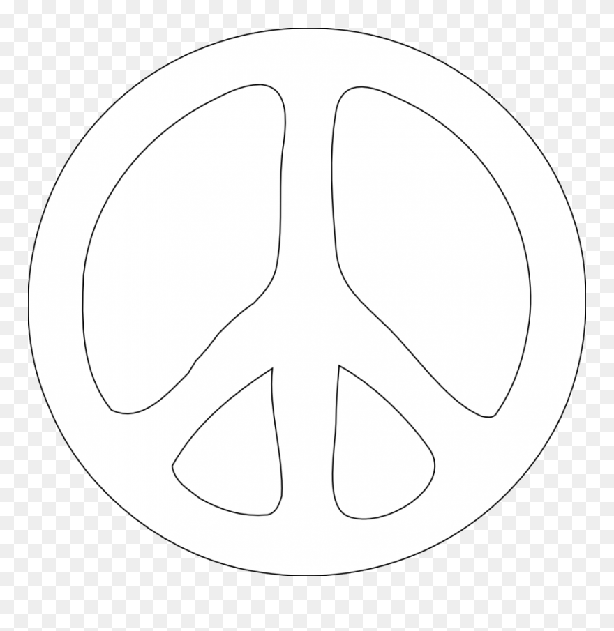 Peace Sign Clipart Black And White - Circle - Png Download