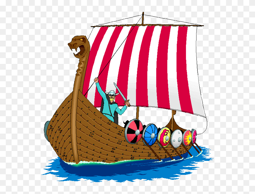 Cartoon Viking Longship - Cartoon Viking Ship Gif Clipart