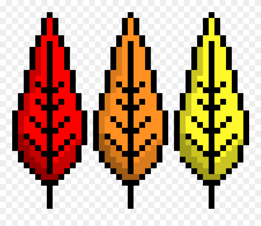 Hoja De Otoño Pixel Art Clipart