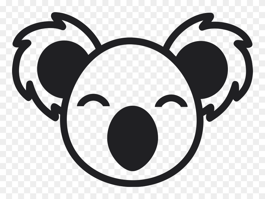 Bear Rubber Stamp Australia - Koala Clip Art Black And White - Png Download