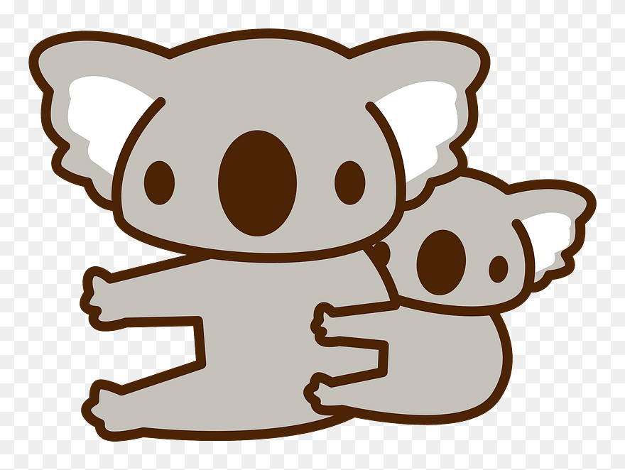 Koalas Animal Clipart - フリー イラスト 親子 動物 - Png Download