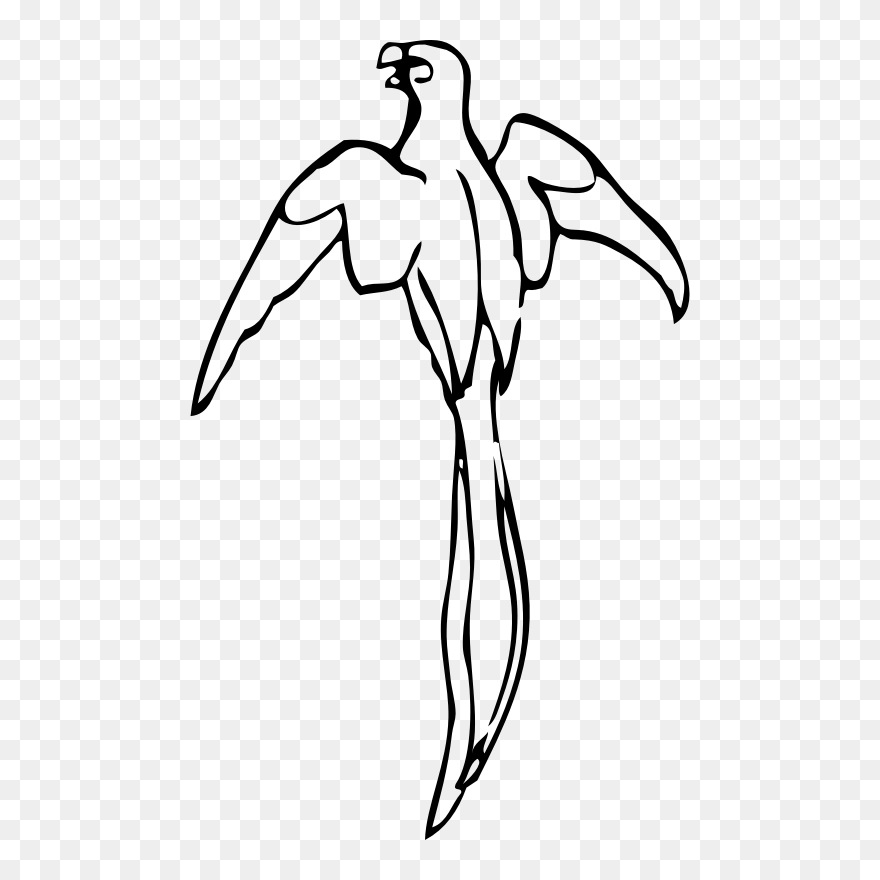 Art,monochrome Photography,artwork - Parrot Clip Art Black And White Flying - Png Download