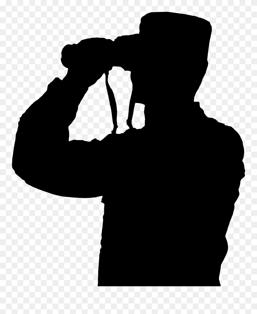 Silhouette Binoculars Clip Art - Man With Binocular Png Transparent Png