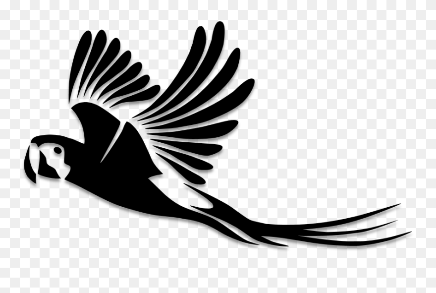 Silhouette Clip Art At - Parrot Silhouette - Png Download