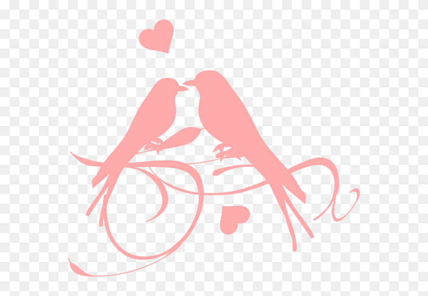 Love Birds Black And White Clipart