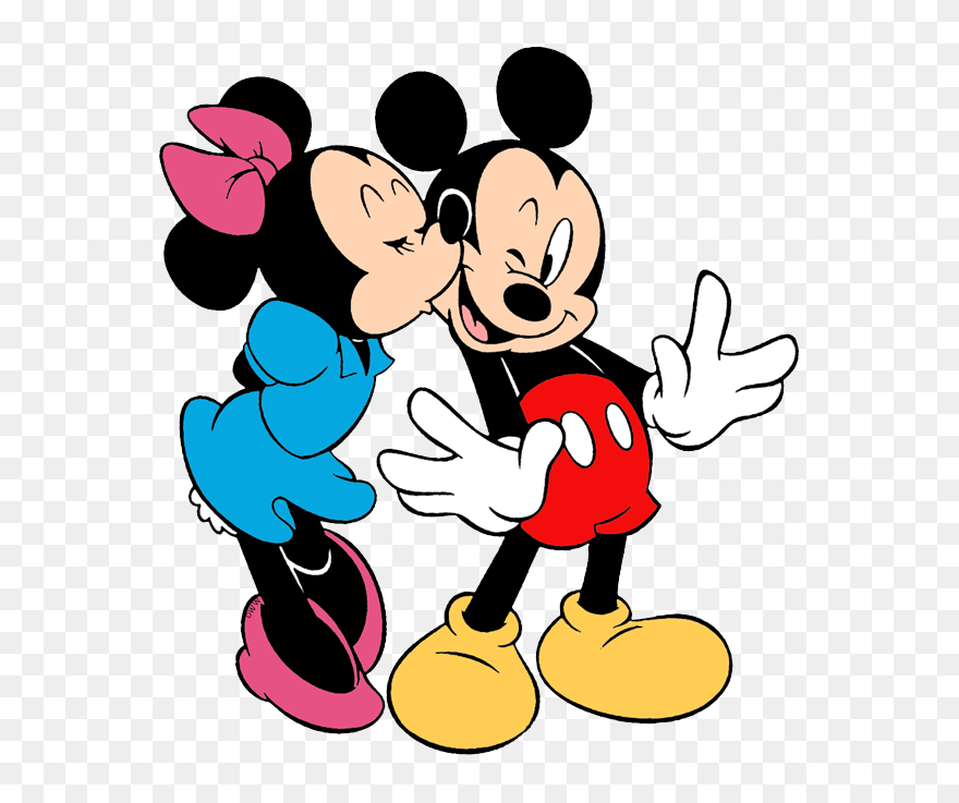 Mickey & Minnie Mouse Clip Art - Mickey And Minnie Kissing Png Transparent Png