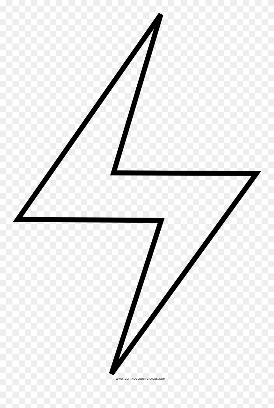 Lightning Bolt Coloring Page - Triangle Clipart