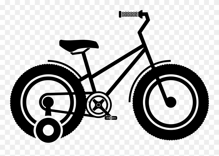 Bicycle Mountain Bike Training Wheels Clip Art - Kids Bike Clip Art - Png Download