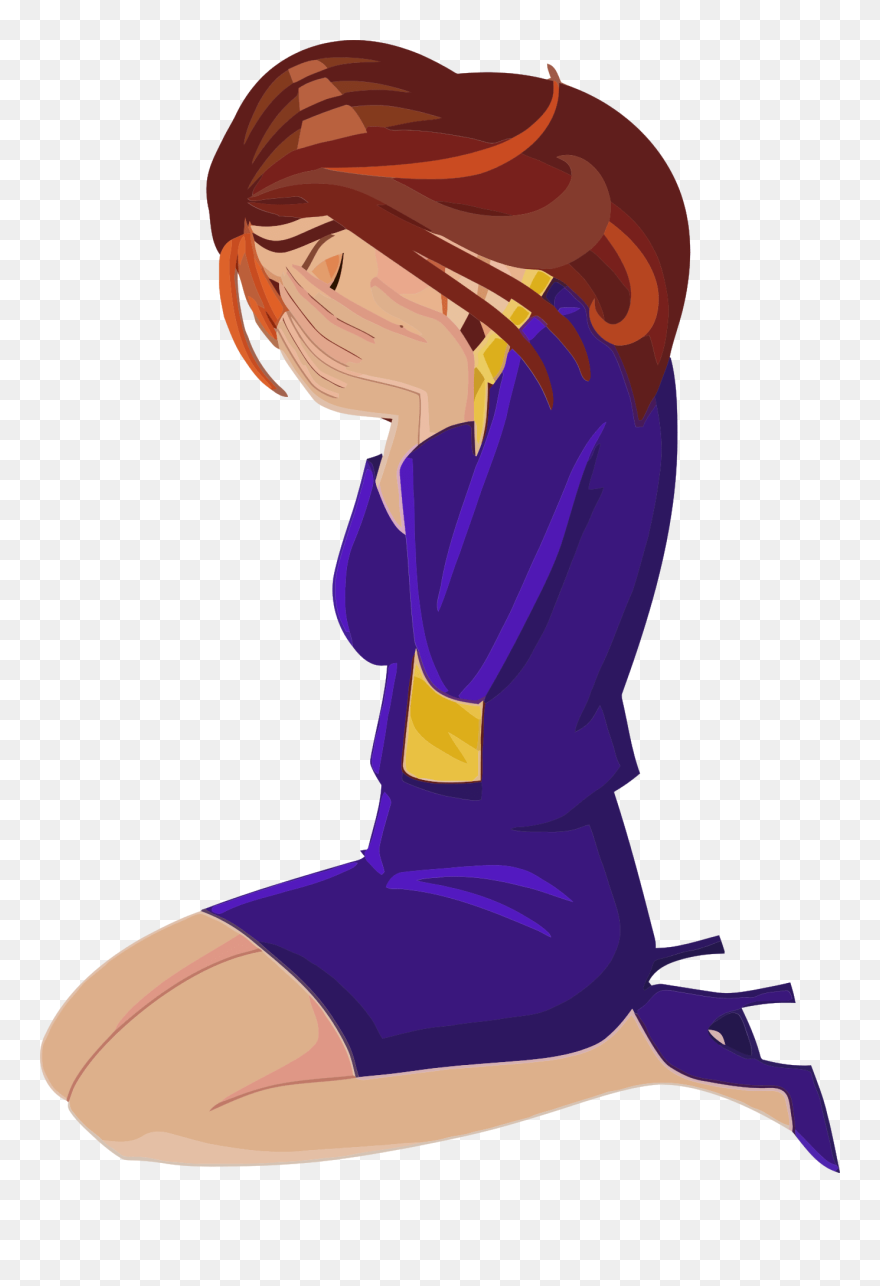 #clipartgirl #clipart #girl #crying #woman #sad #lowquality - Woman Crying Clipart - Png Download