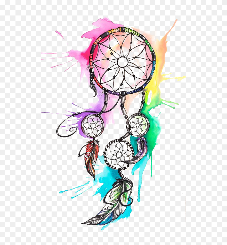 Download Watercolor Tattoo Dreamcatcher Free Photo - Transparent Background Dream Catcher Clipart - Png Download