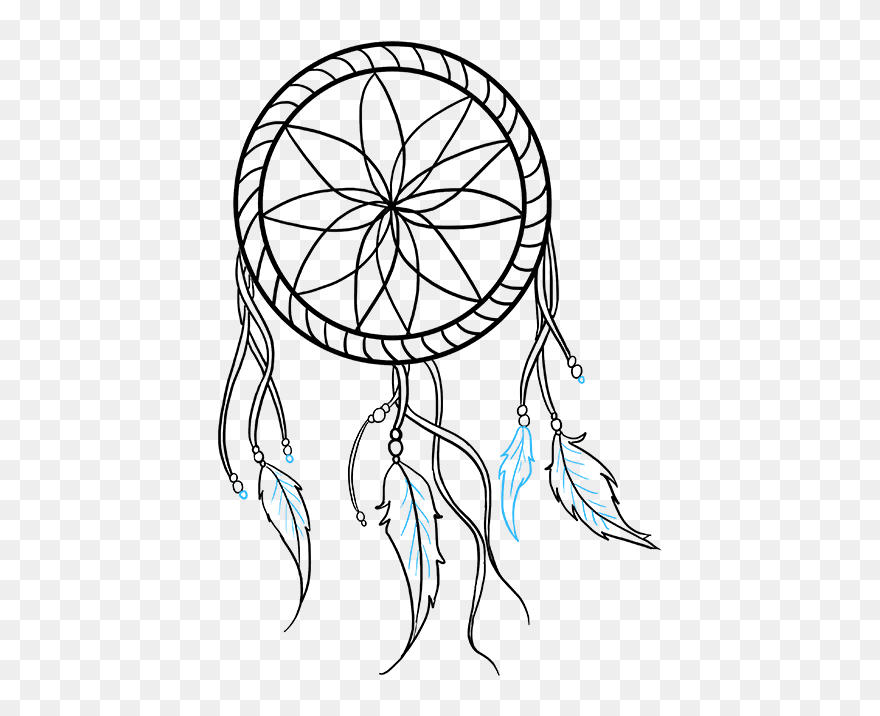 Dreamcatcher Transparent Printable - Simple Dream Catcher Drawing Clipart