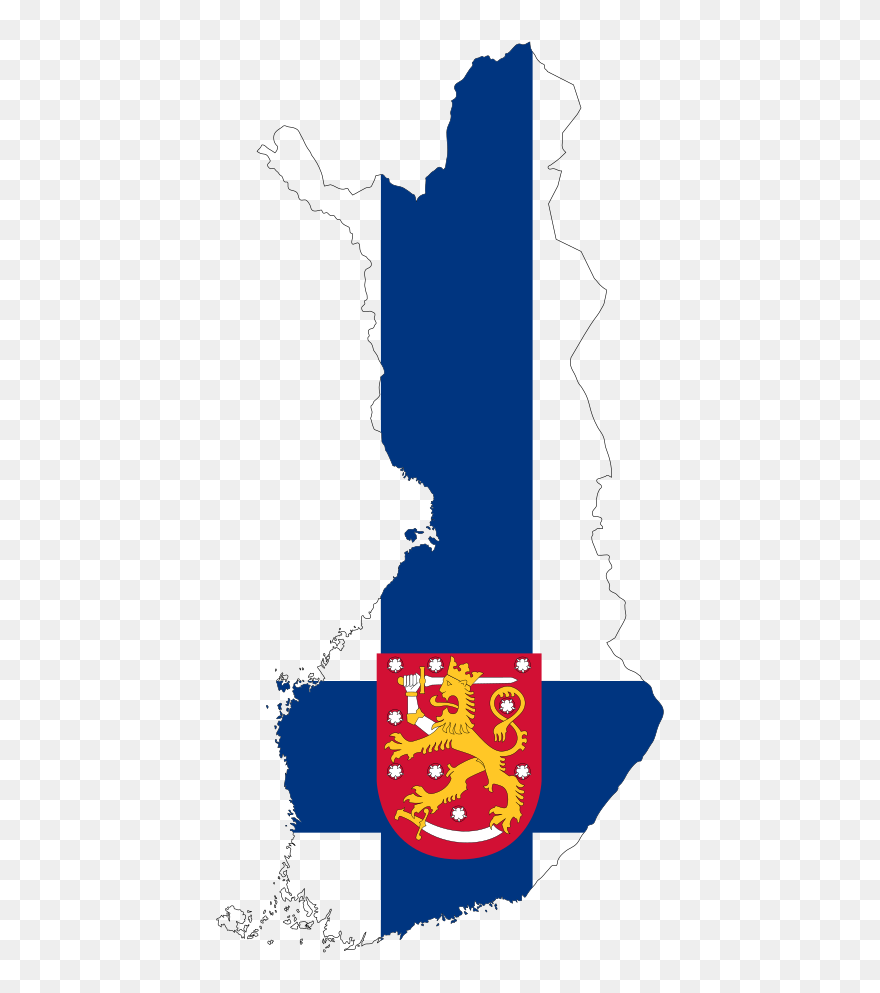 Finland Map And Flag Clipart