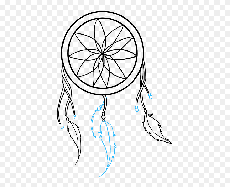 Drawing A Wolf Dreamcatcher How To Draw A Simple Dreamcatcher - Basic Dream Catcher Drawing Clipart