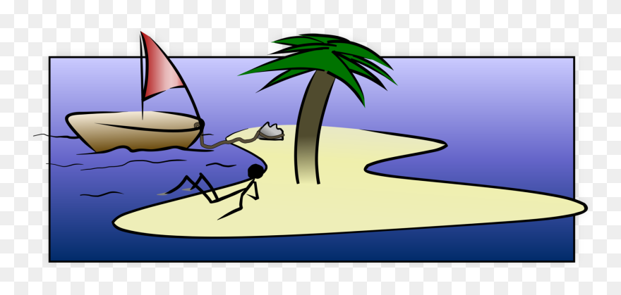 Desert Island Stick-figure - Island Clip Art - Png Download