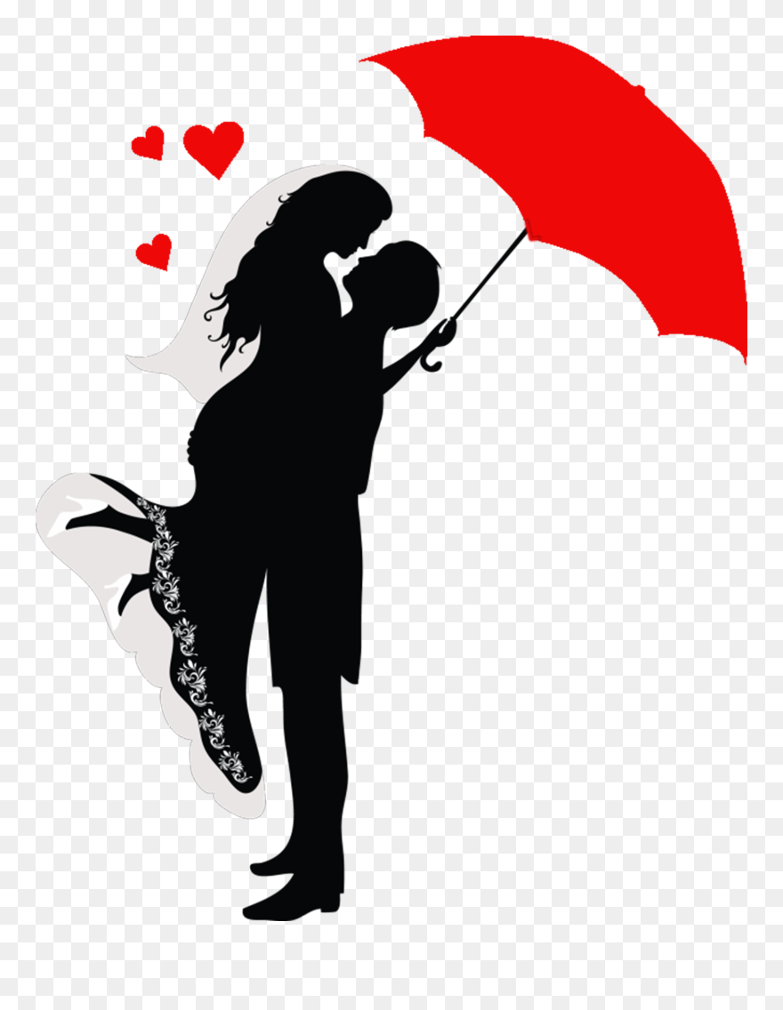 Romance Drawing Couple Silhouette Clip Art - Romantic Hug Couple Drawing - Png Download