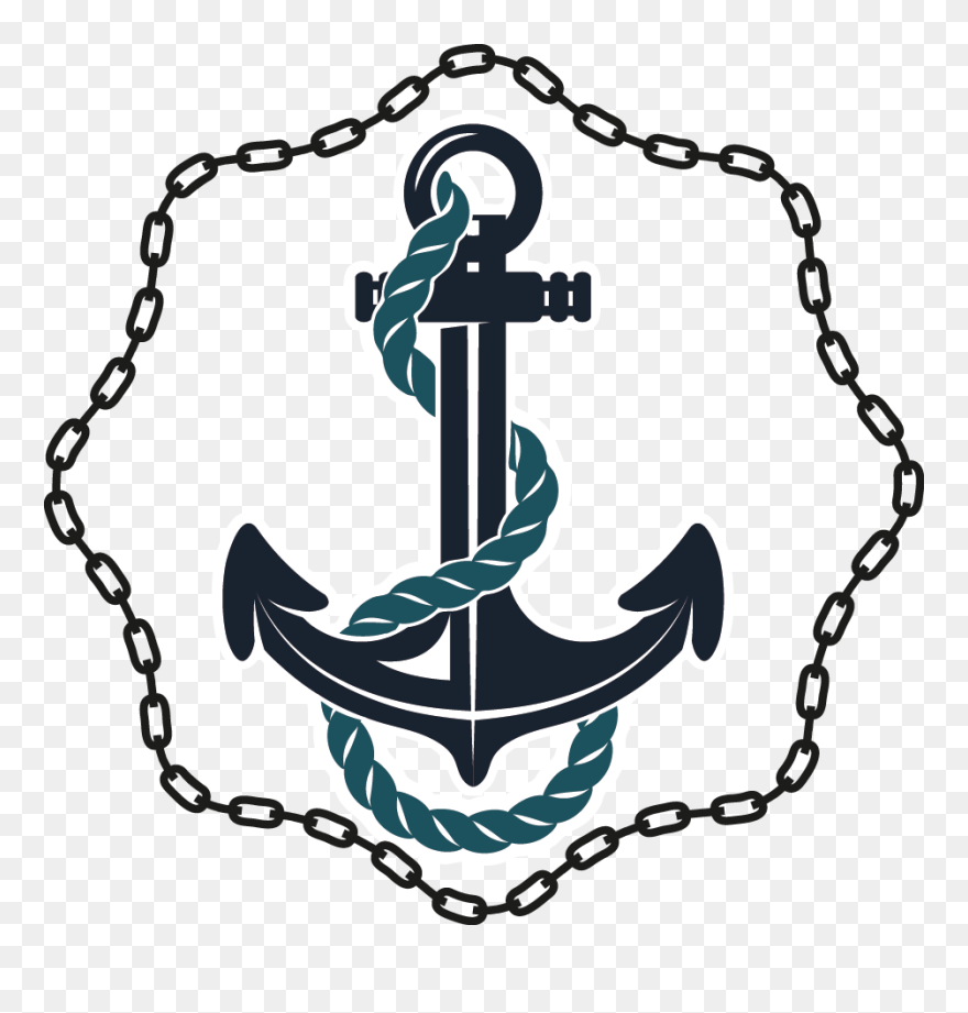 Anchor And Chain Clipart Png Free Anchor Chain Drawer - Kids Coloring Pages Mandala Transparent Png
