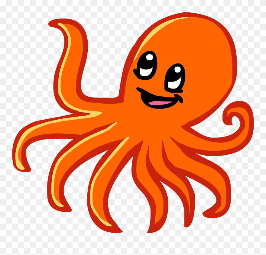 Clipart Octopus Orange - Png Download