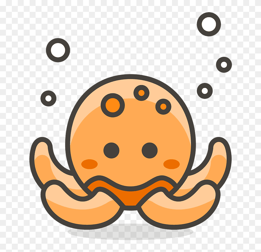 Octopus Emoji Clipart - Pulpo Icono Png Transparent Png