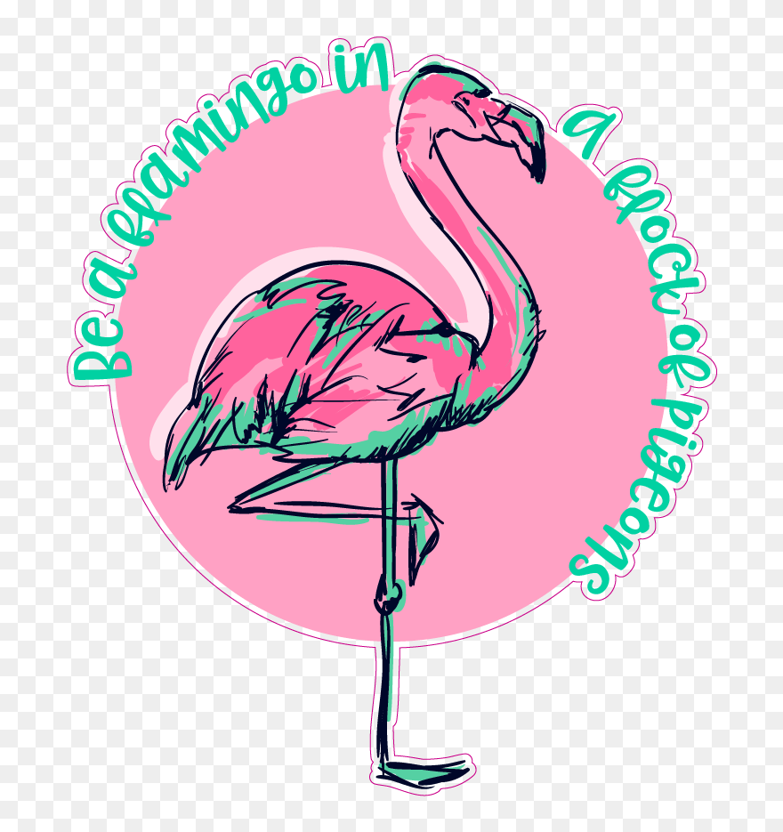 Flamingos Clip Art Illustration Drawing Vector Graphics - Розовый Фламинго Лого - Png Download