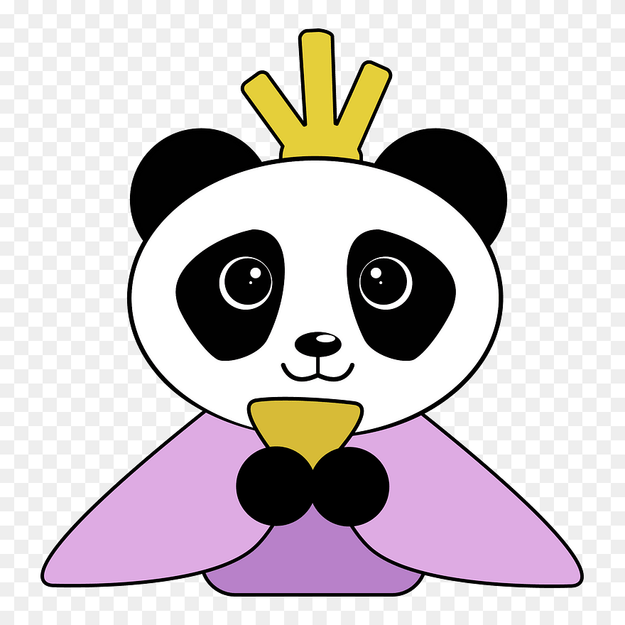 Panda Queen Clipart - Panda Black And White - Png Download