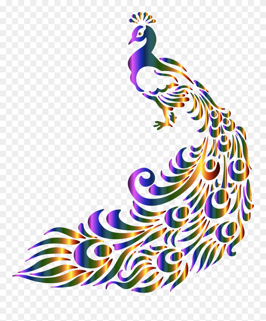 Peacock Png Transparent Images - Simple Fabric Painting Designs Clipart