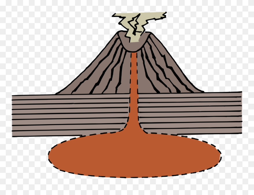 Volcano Diagram - Mauna Loa Volcano Drawing Clipart