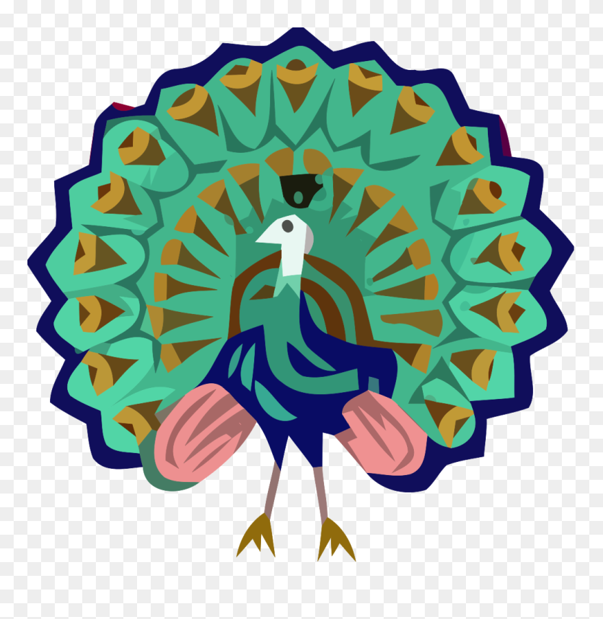 Peacock Clipart National Indian Bird, Peacock National - Myanmar National Animal Green Peafowl - Png Download