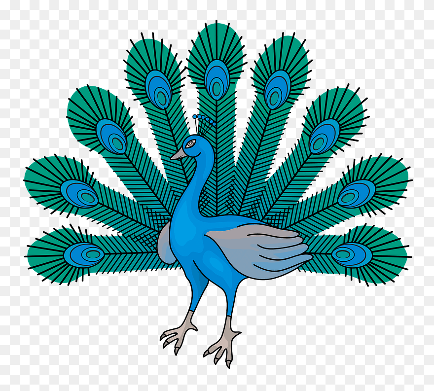 Heraldic Peacock Clipart - Pavão Clipart - Png Download