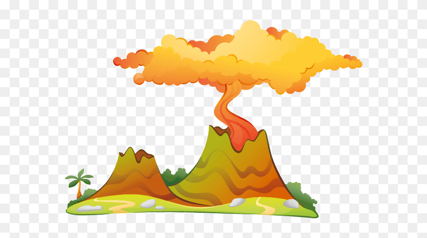Dinosaurs Clipart Volcano - Volcano - Png Download