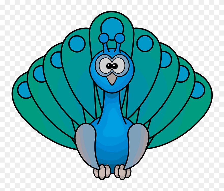 Cartoon Peacock Clipart - Cartoon Peacock - Png Download