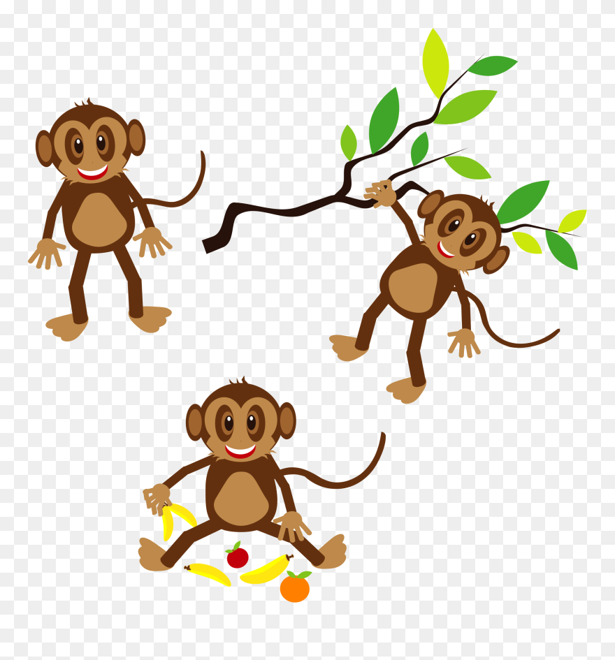 Clip Art Png Download - Monkeys Clipart Black And White Transparent Png