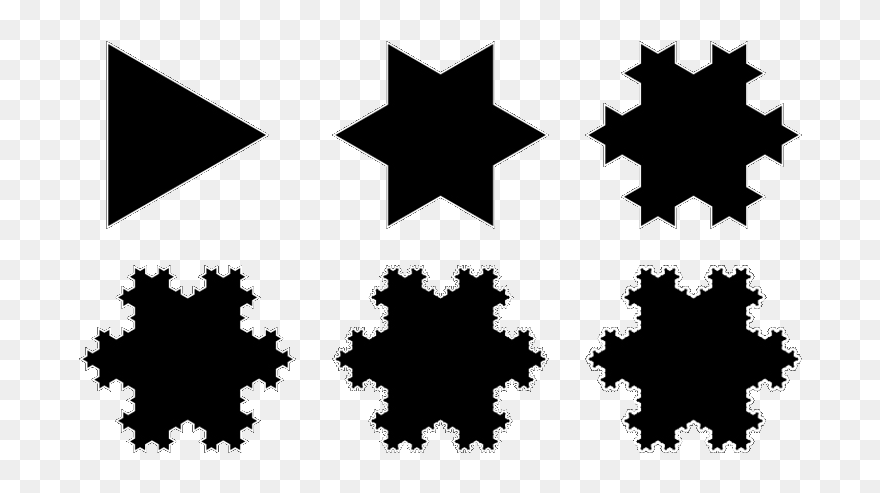 Drawn Snowflake Complicated - Koch Snowflake 5 Iterations Clipart