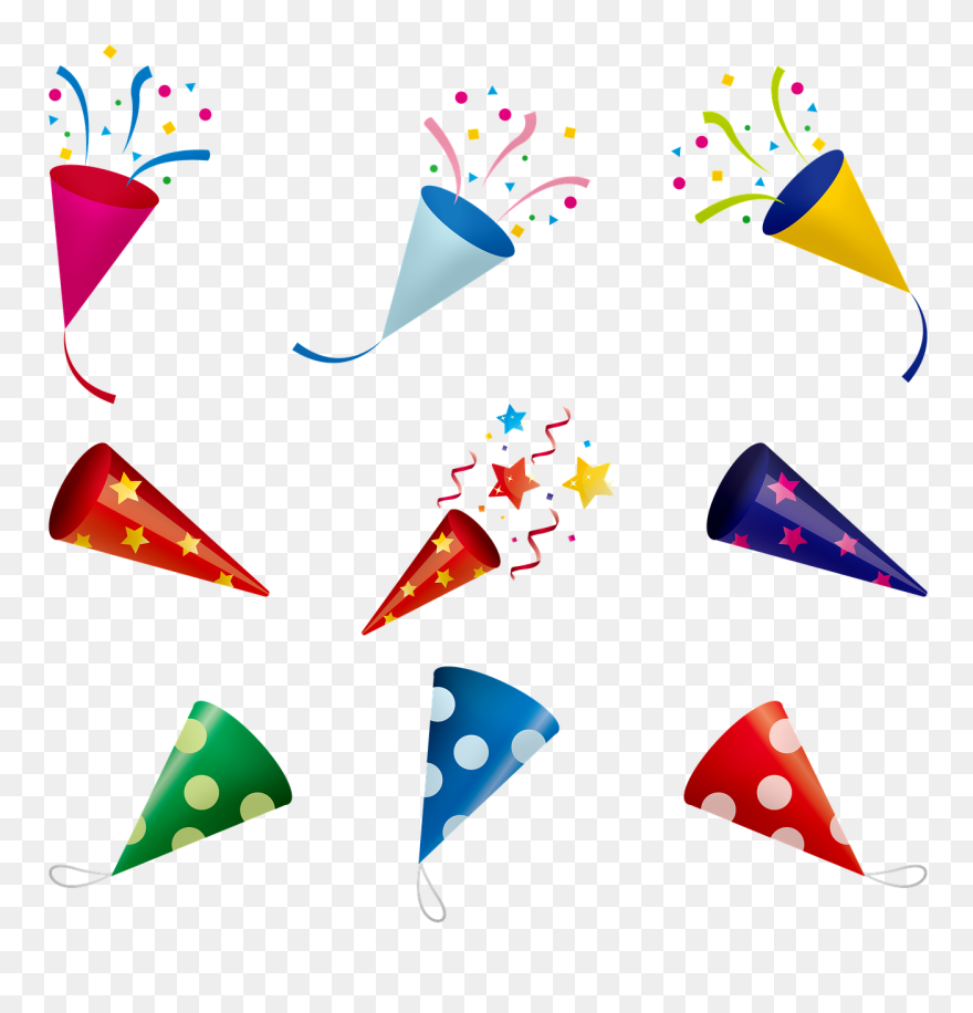 Transparent Confetti Clip Art - Confetes De Aniversário Fundo Branco - Png Download