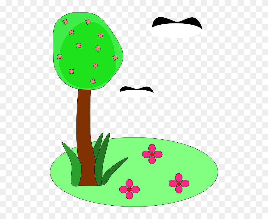 Spring - Trees - Clipart - Trees And Flowers Clipart - Png Download