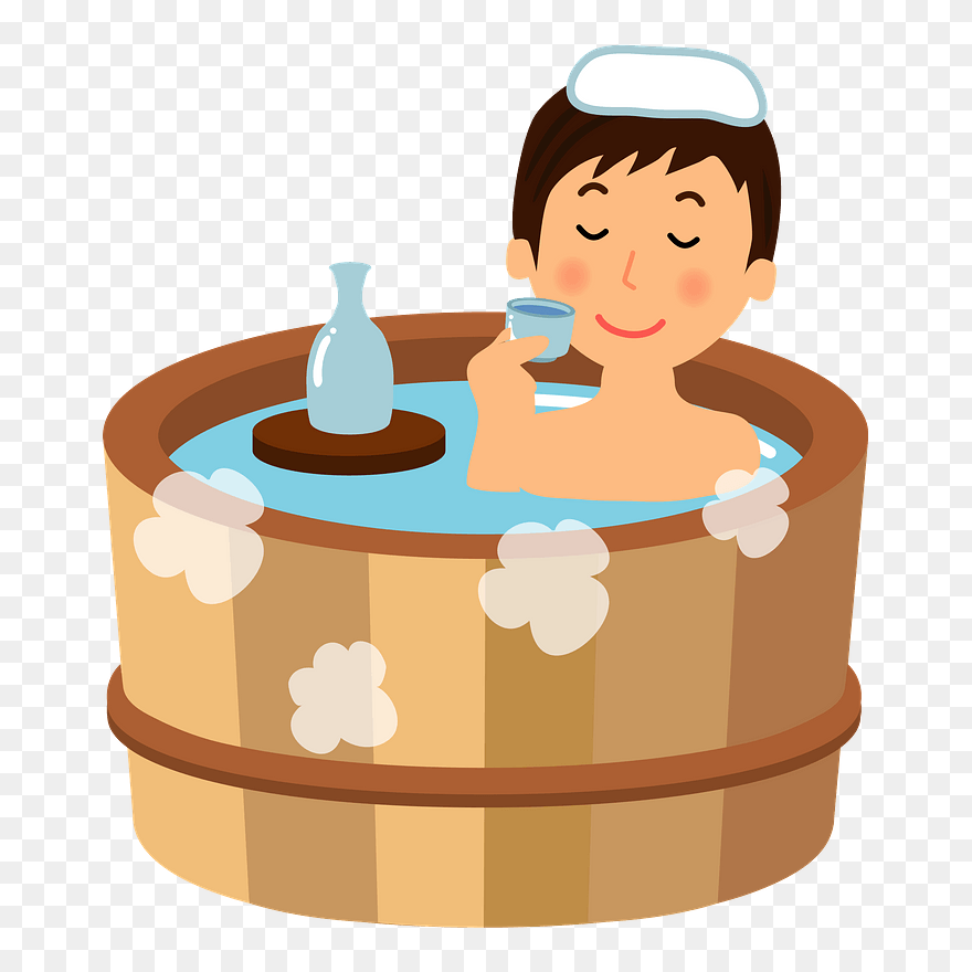 Man Hot Spring Sake Clipart - お 酒 を 飲む イラスト - Png Download