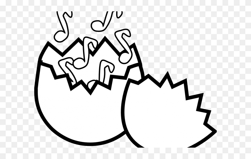 Transparent Easter Clipart Black And White - Egg Shell Clipart - Png Download