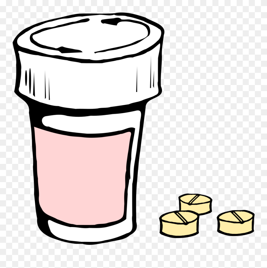 Pills And Bottle 2 Svg Clip Arts - Draw A Pill Bottle - Png Download