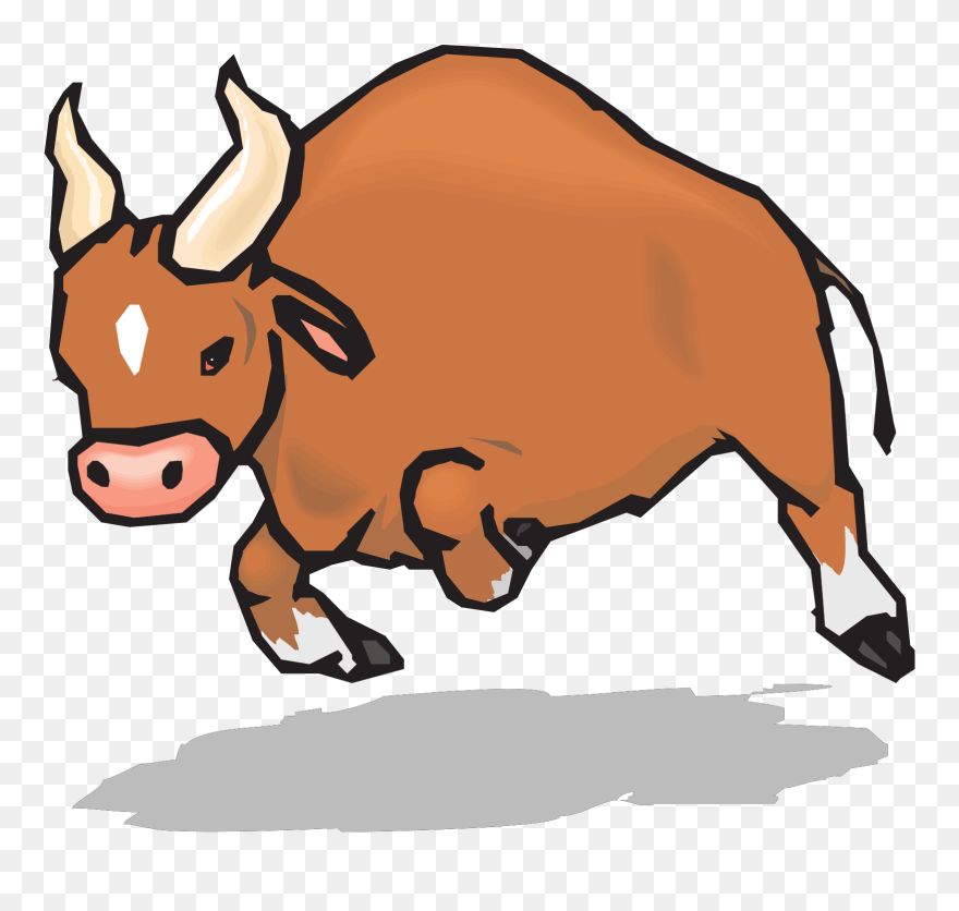 Charging Bull Clip Art Vector - Bull Clipart - Png Download