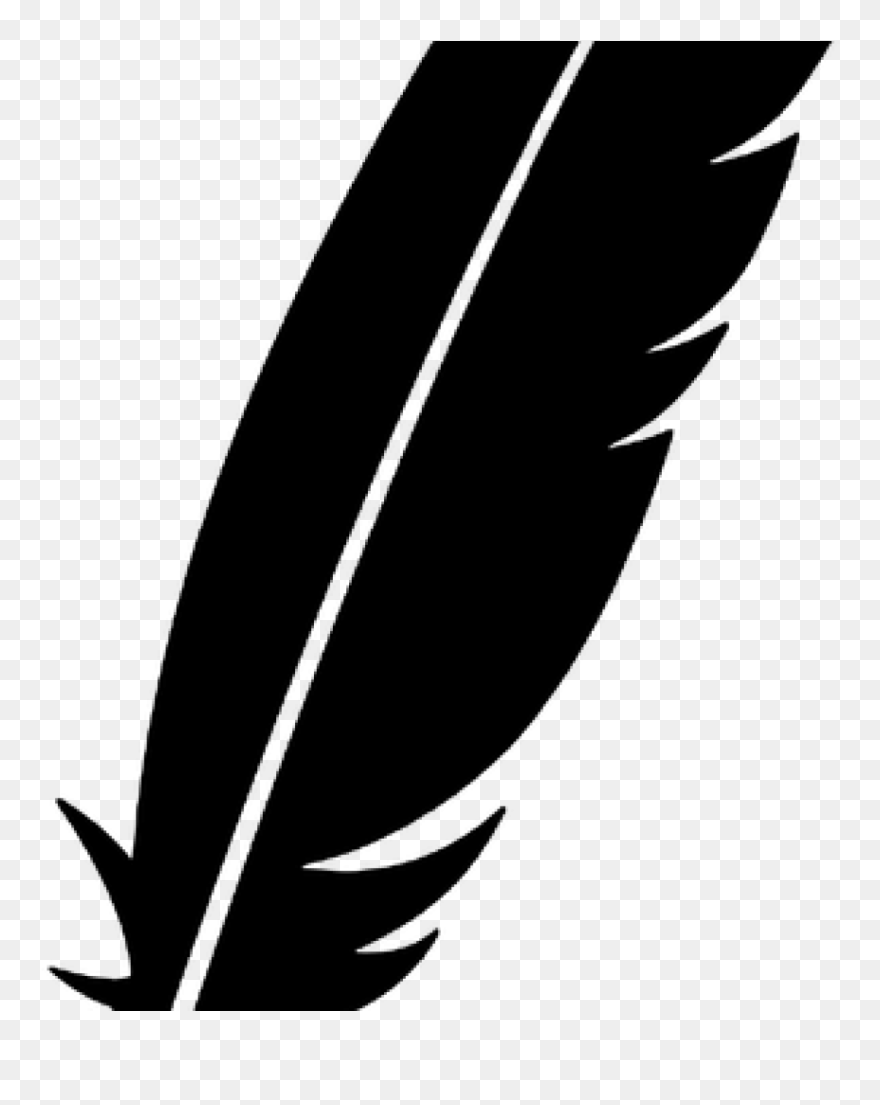 Free Feather Clip Art Feather Silhouette Sticker Free - Silhouette Feather Clipart Black And White - Png Download