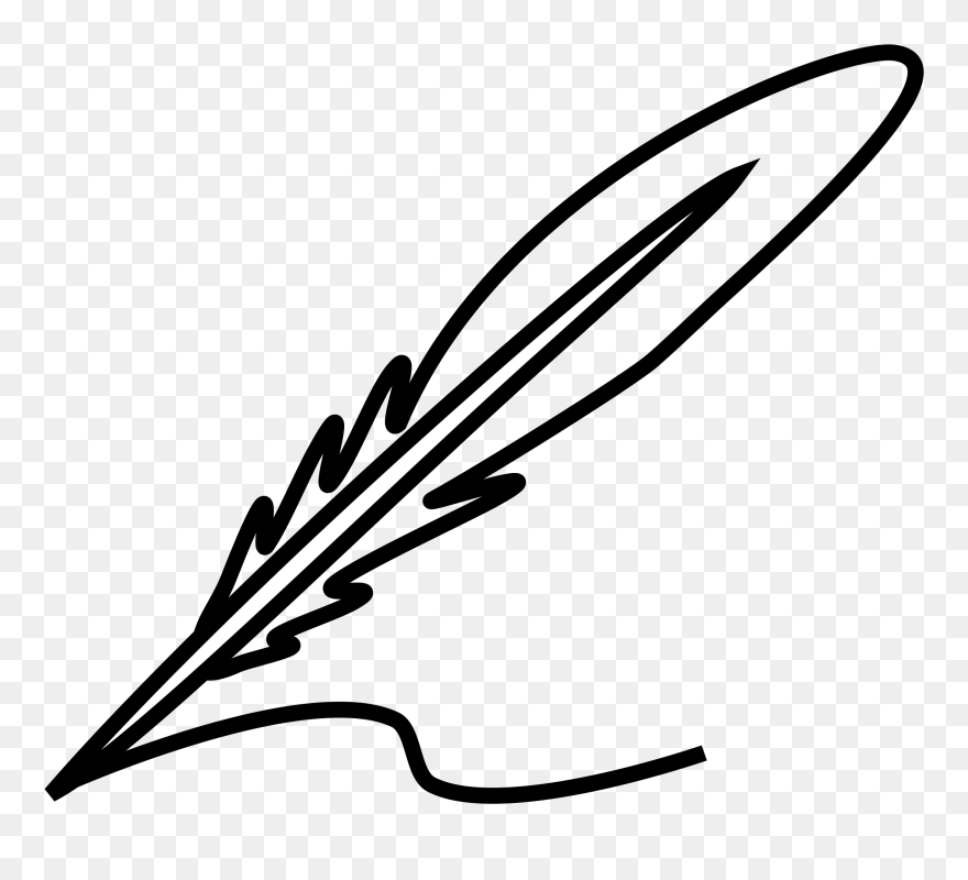 Quill Clipart Black And White - Black And White Pen - Png Download