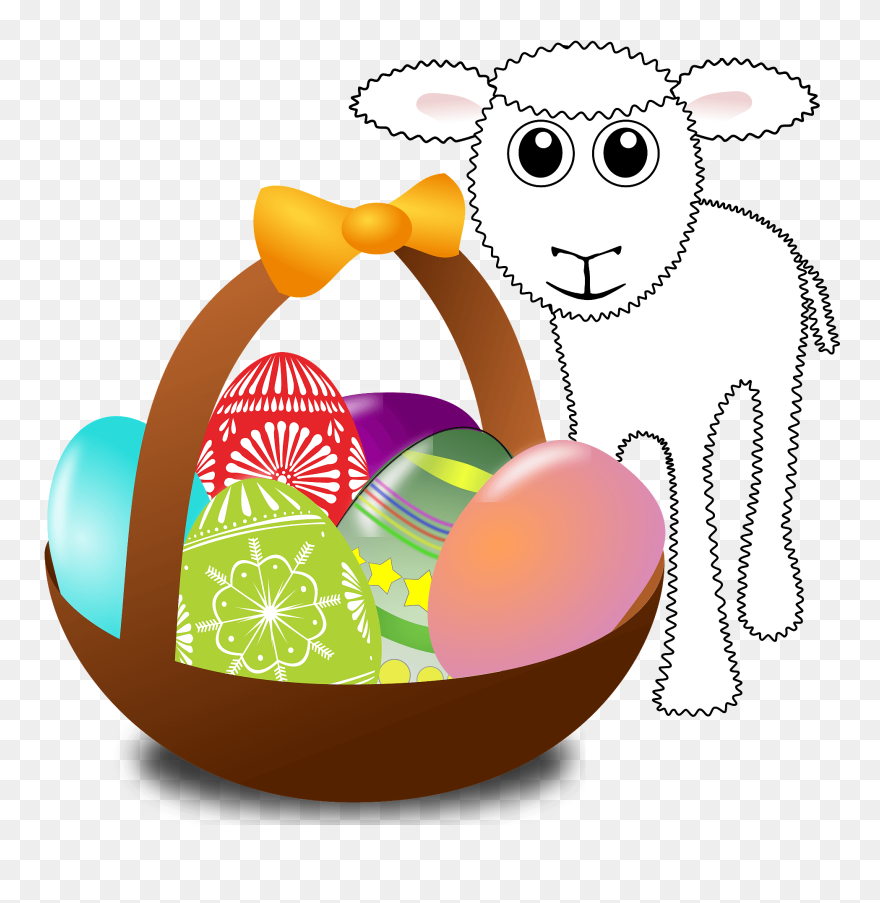 Easter Eggs And Lamb Clipart