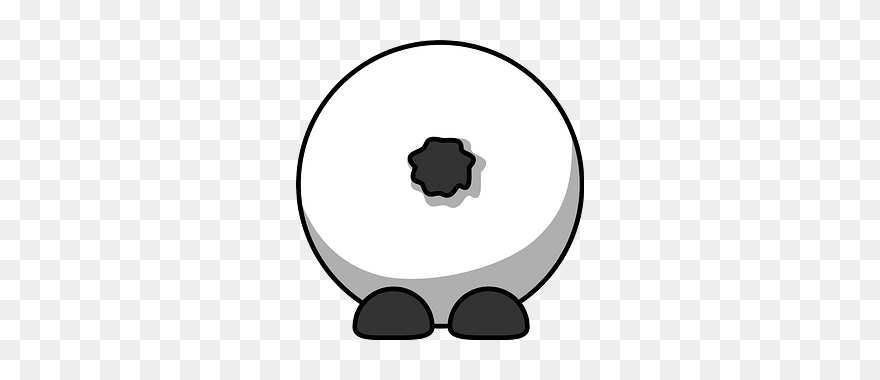 Cartoon Sheep Back Clipart - Easy Cute Cow Drawing - Png Download