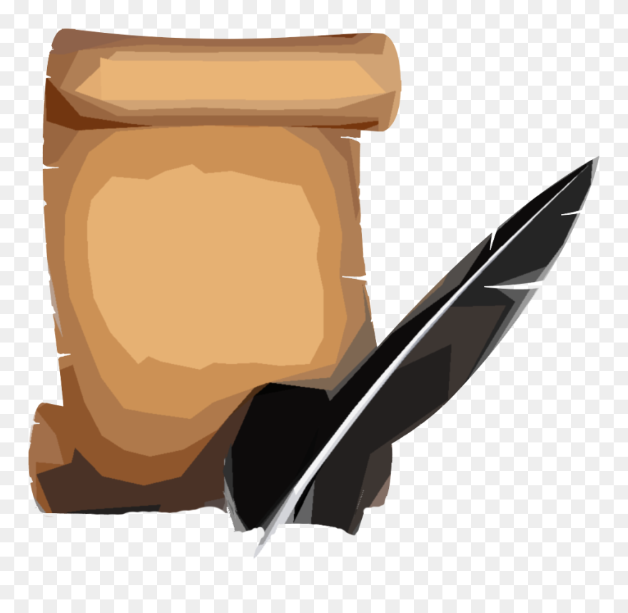 Feather Clipart Paper, Feather Paper Transparent Free - Quill And Paper Transparent - Png Download