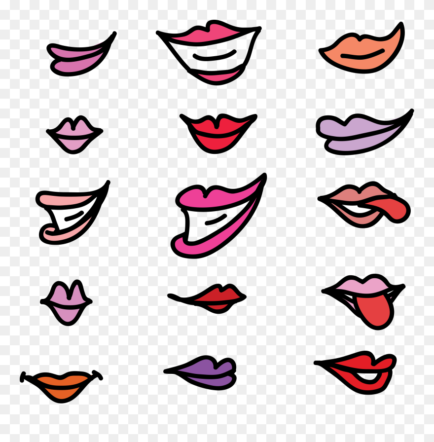 Lips Clipart Girly - Girls Lips Clipart - Png Download