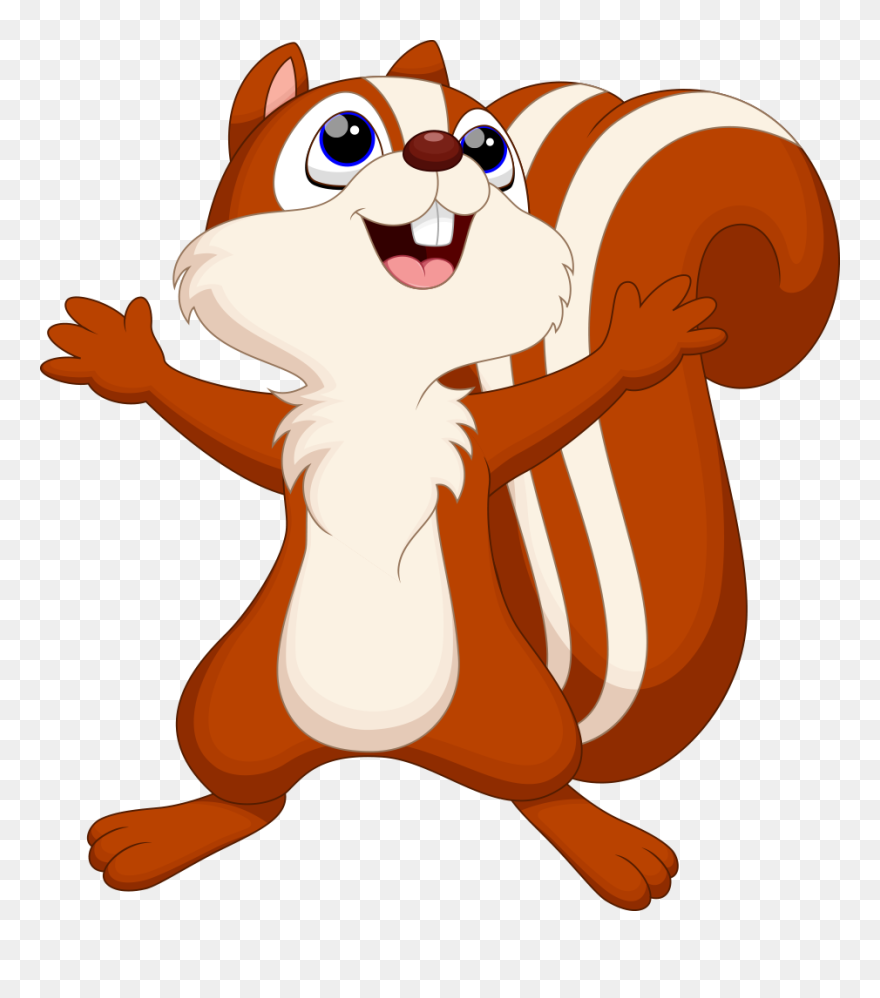 Clipart Squirrel Animated - Cartoon Squirrel No Background - Png Download