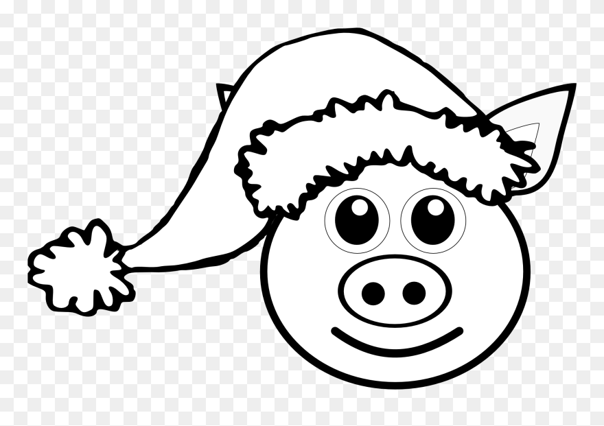 Free Piggy Nose Cliparts, Download Free Clip Art, Free - Santa Claus Cartoon Black And White - Png Download