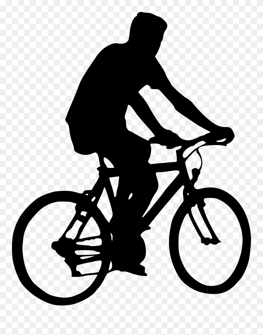 Cycling Bicycle Silhouette Clip Art - Biker Clip Art - Png Download